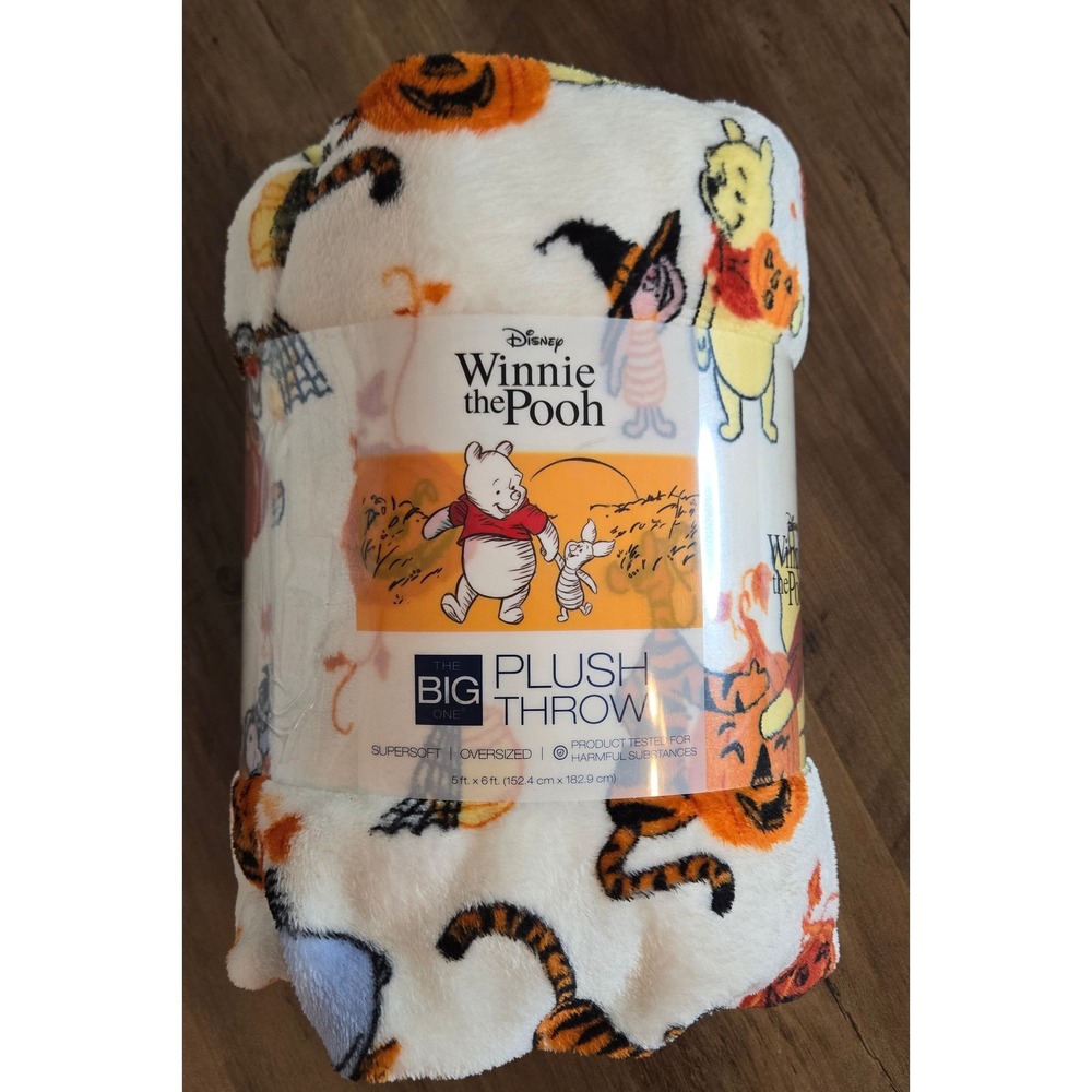 Disney Winnie the Pooh Kohls Halloween Plush Throw Blanket The Big One 60x72 NEW